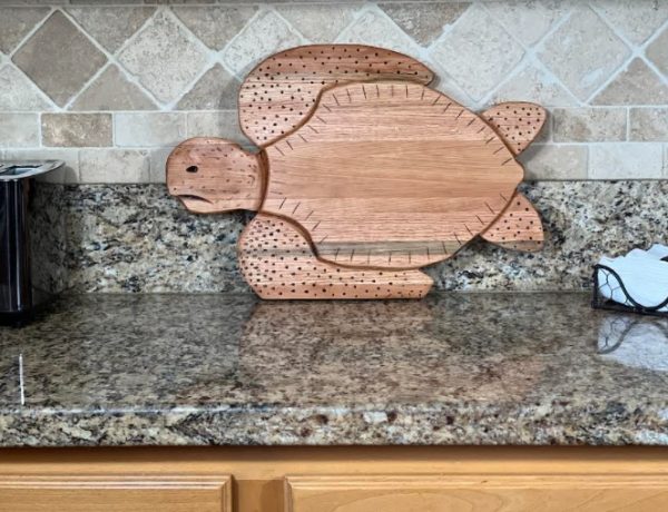 Product Image and Link for Handmade Sea Turtle Cutting Board. Can be Customized on the Shell.