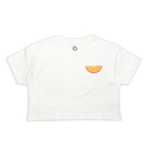California Shop Small Orange Slice Crop Top WHITE