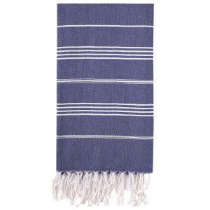 Product Image and Link for Shaka Turkish Towel – Ocean Blue – 100% Recycled Cotton-Large size 72″x36″ –  Turkish Pestemal