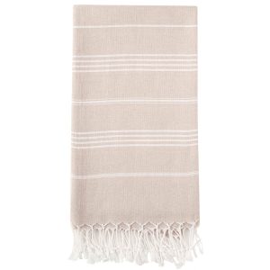 Product Image: Shaka Turkish Towel – Sandy Toes Beige – 100% Recycled Cotton-Large size 72″x36″ –  Turkish Pestemal