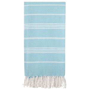 Product Image and Link for Shaka Turkish Towel – Sky Blue – 100% Recycled Cotton-Large size 72″x36″ –  Turkish Pestemal