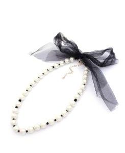 Product Image: Audrey Black Threaded Pearl Necklace