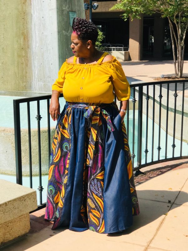 Product Image: Gone With The Wind Denim and Tropical Maxi Skirt