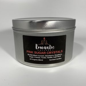 Product Image and Link for Pink Sugar Crystals Tin Candle