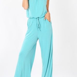 Product Image and Link for Women’s Sleeveless Mint Jumpsuit – Plus Size