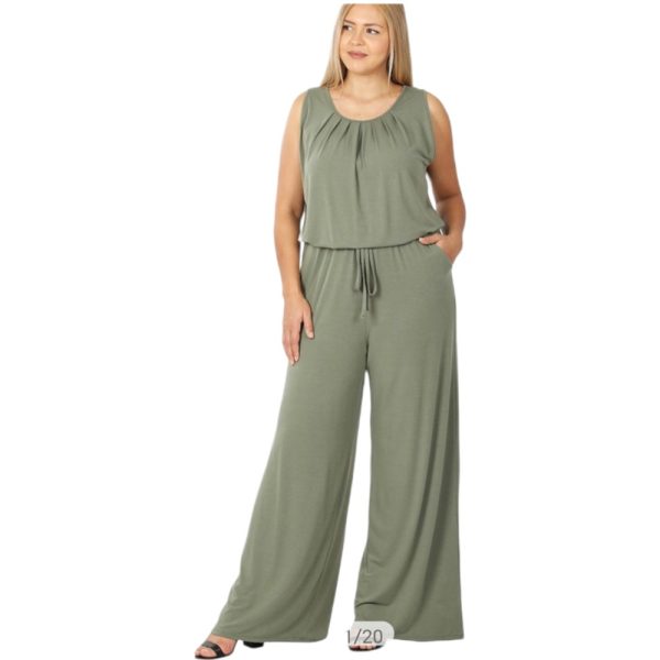 California Shop Small Women’s Sleeveless Mint Jumpsuit – Plus Size