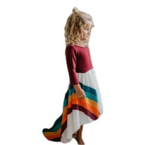 Product Image and Link for Girls Wine Rainbow Dress