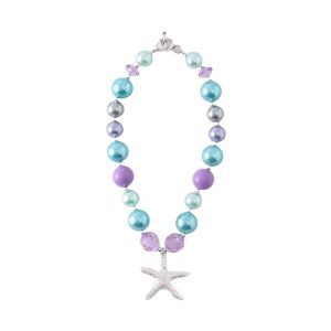Product Image and Link for Girls Purple & Blue Beaded Starfish Necklace