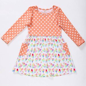 Product Image: Girl’s Rainbow Hearts Polkadot Dress