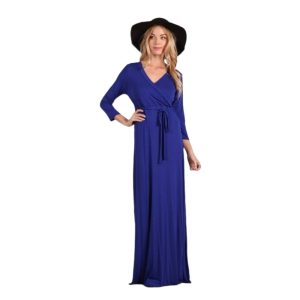 California Shop Small Women’s Royal Blue Faux Wrap Maxi Dress