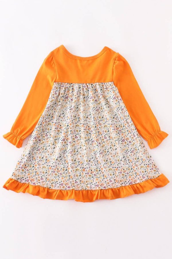 California Shop Small Girls Mustard Floral Nightgown