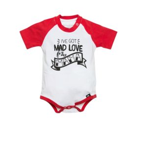 Product Image and Link for Mad Love For Mama Infant Raglan Onsie
