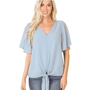 Product Image and Link for Women’s Blue-Grey Loose Fitting Blue Grey Blouse