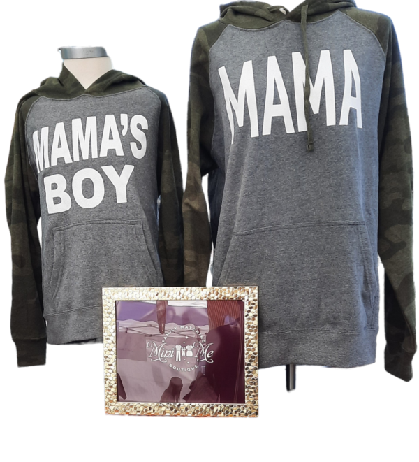 Product Image: Mama’s Boy Raglan Camo Hoodie