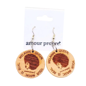 Product Image and Link for Amour Propre®️ “Melanin Magic” Wooden Earring