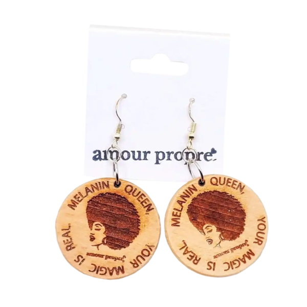 Product Image and Link for Amour Propre®️ “Melanin Magic” Wooden Earring