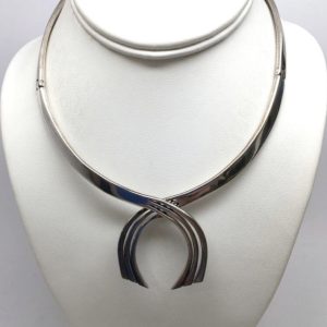 Product Image and Link for Mexican Modernist Taxco Sterling Silver Necklace Choker