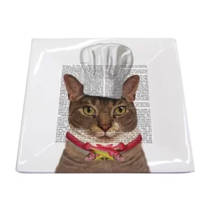Product Image and Link for Charlie – Kitty – Glass Plates – Set of 6