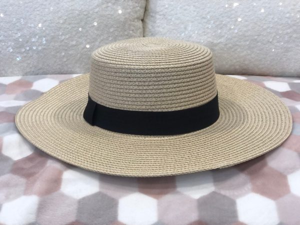 Product Image and Link for Adjustable Sun Hat with Black Trim