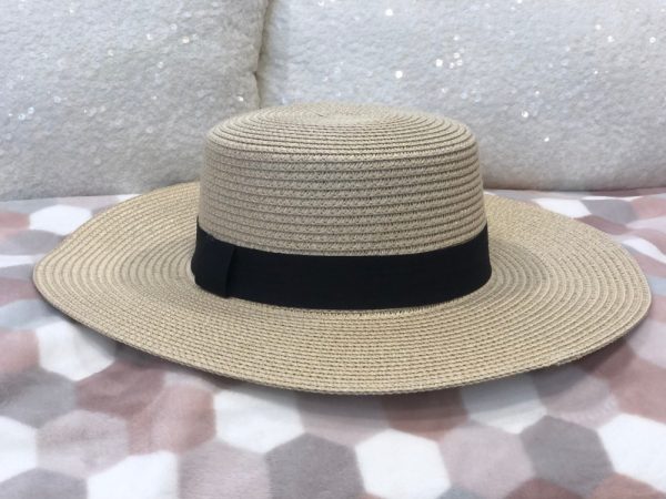 Product Image and Link for Adjustable Sun Hat with Black Trim