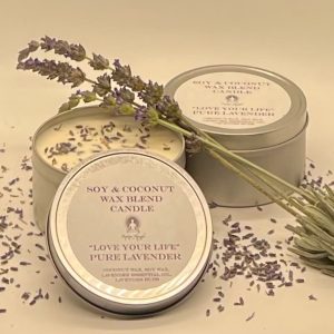 Product Image and Link for 10 oz Pure Lavender Essential Oil Soy & Coconut Wax Candle