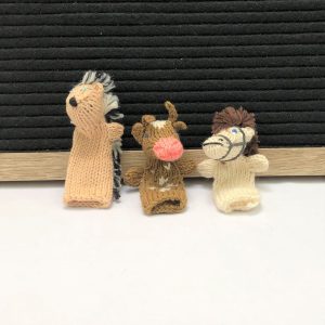Product Image and Link for Knit Finger Puppet Set of 3 Horse