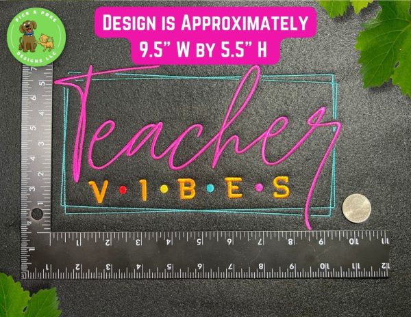Product Image and Link for Embroidered Teacher Vibes Sweatshirt | Black Crewneck