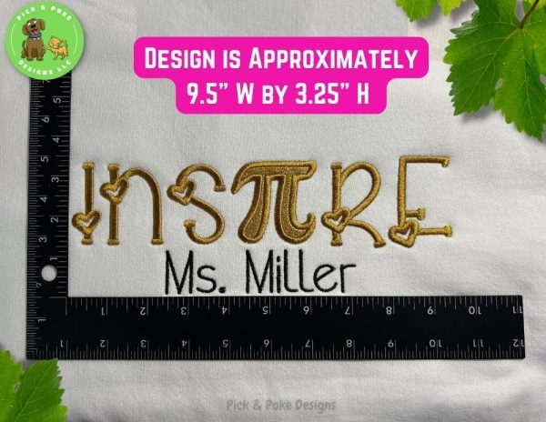 Product Image and Link for Embroidered Inspire Pi Math Teacher Sweatshirt Personalized with Your Name