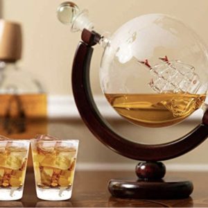 Product Image and Link for 800 ml Crystal World Globe Decanter Set