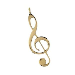 Product Image and Link for 5″ Gold Treble Clef Ornament