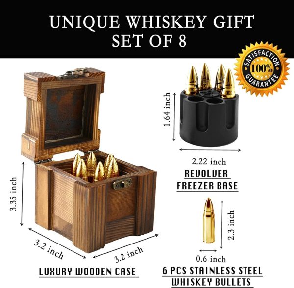 Product Image and Link for 6 Pc Whiskey Chilling Bullets-GOLD