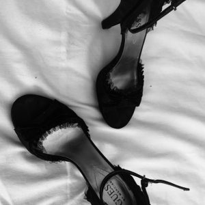Product Image and Link for Black Guess Suede High Heel Shoes – Size 8