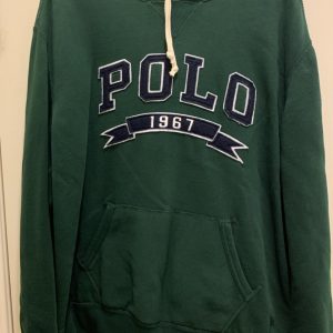 Product Image and Link for Mens Hooded Green Polo Sweatshirt – Size XL