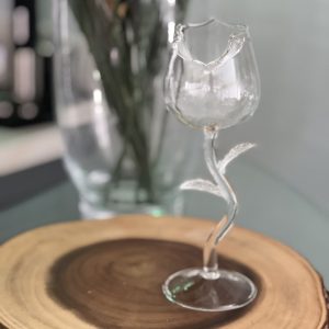 Product Image and Link for Hand Blown Crystal Rose Wine Glass