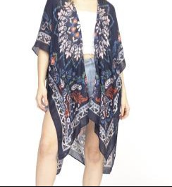 Product Image and Link for Navy Blue Bohemian Print Kimono
