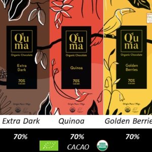 Product Image and Link for Q´uma Organic Chocolates Exotic Flavor Collection Pack-1 (3 x 70g bar)