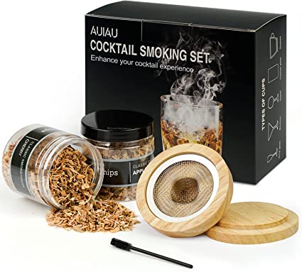 Product Image and Link for Cocktail Smoker Kit for Drinks, Old Fashioned Smoker Kit – Whisky Smoker Kit with 2 Packs of Smoking Chips (Cherry & Apple)