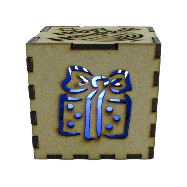 Product Image and Link for Happy Hanukkah Cube Lantern Kit