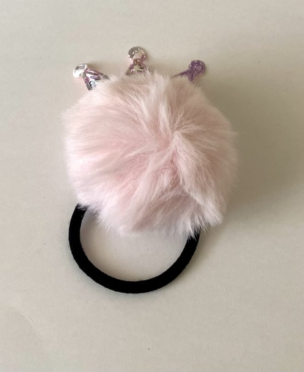 Product Image and Link for 3- Fuzzy Pom-Pom Ponytail Holder