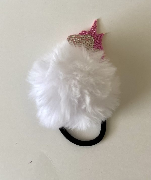 Product Image and Link for 3- Fuzzy Pom-Pom Ponytail Holder