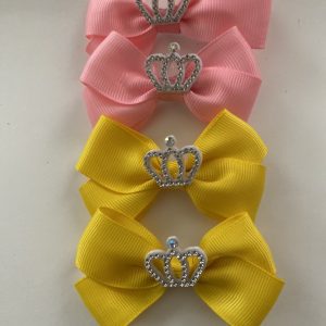 Product Image and Link for 4-Piece My L’il Darlin’ Rhinestone Crown 2″ Bow