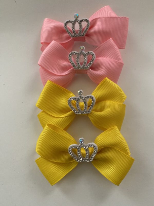 Product Image and Link for 4-Piece My L’il Darlin’ Rhinestone Crown 2″ Bow