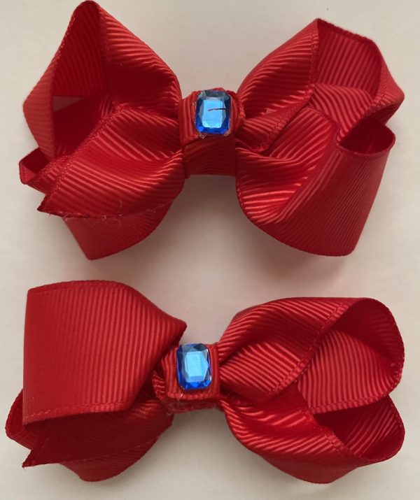 Product Image and Link for 4- Piece Assorted Color 2″ Bows W/Little Rhinestone In the Center