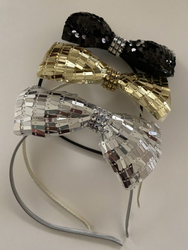 Product Image and Link for Gold Sequin Bow Headband