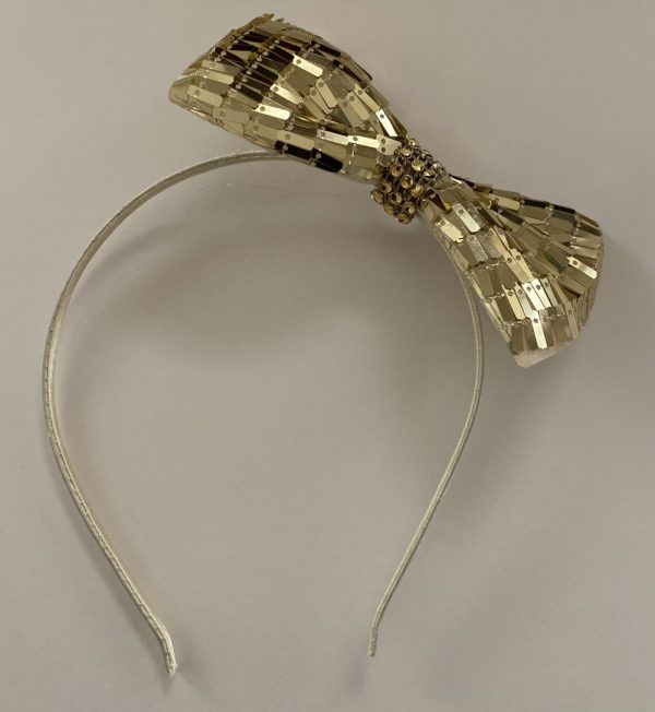 Product Image and Link for Gold Sequin Bow Headband