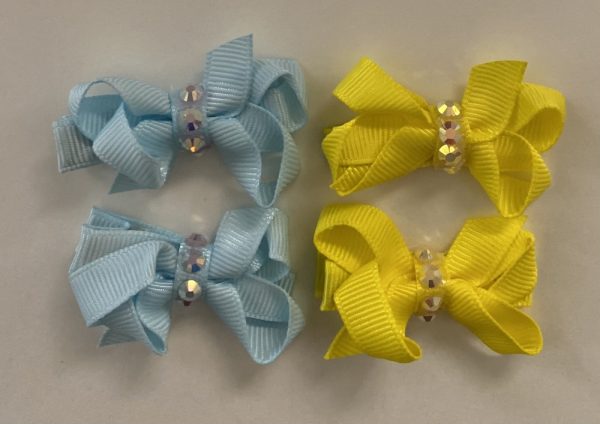 Product Image and Link for 8- Piece My L’il Darlin’ 11/2′ Assorted Colored Bows, W/ Pearlescent Center