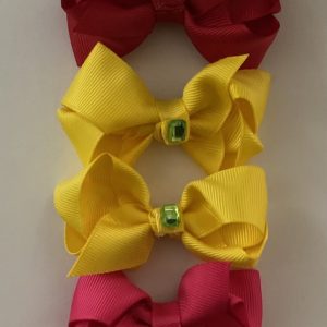 Product Image and Link for 6- Piece Assorted Color 2″ Bows W/Little Rhinestone In the Center
