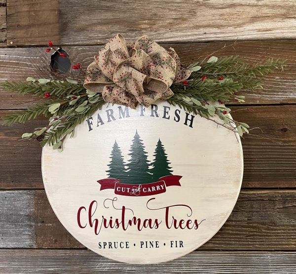 Product Image and Link for Three Trees Farm Fresh Christmas Sign