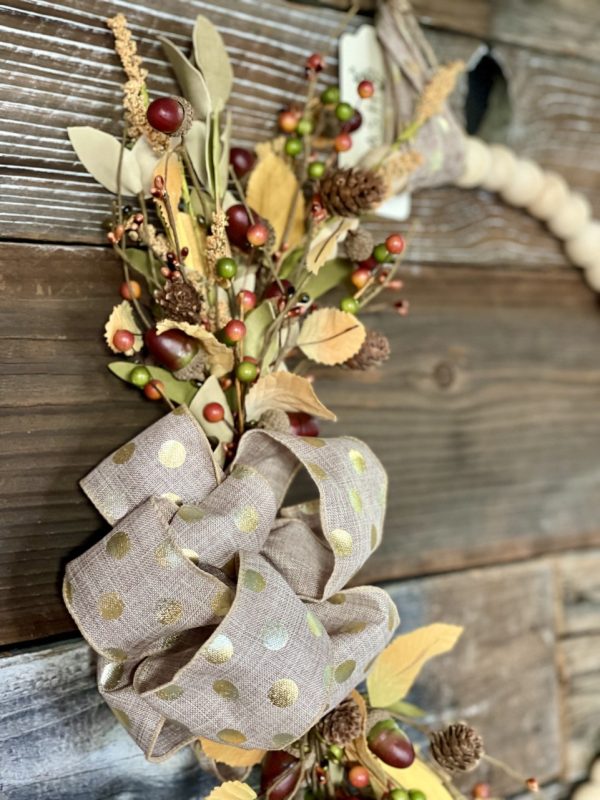 Product Image and Link for Natural Bead Autumn Wreath