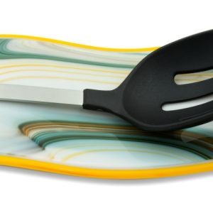 Product Image and Link for Swirled Glass Spoon Rest: Mid-Century Modern Collection – Marigold
